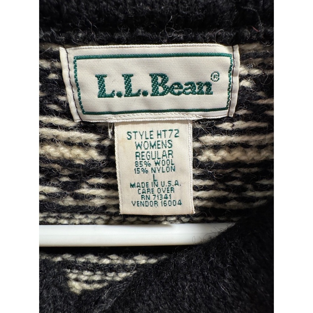 VTG LL Bean Womens Fair Isle Knit Button Front Cardigan‎ Sweater L Grannycore - Picture 2 of 5